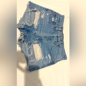 Levi's Light Blue Distressed Jean Shorts